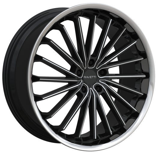 RAVETTI M14 BLACK AND MILLED STAINLESS LIP