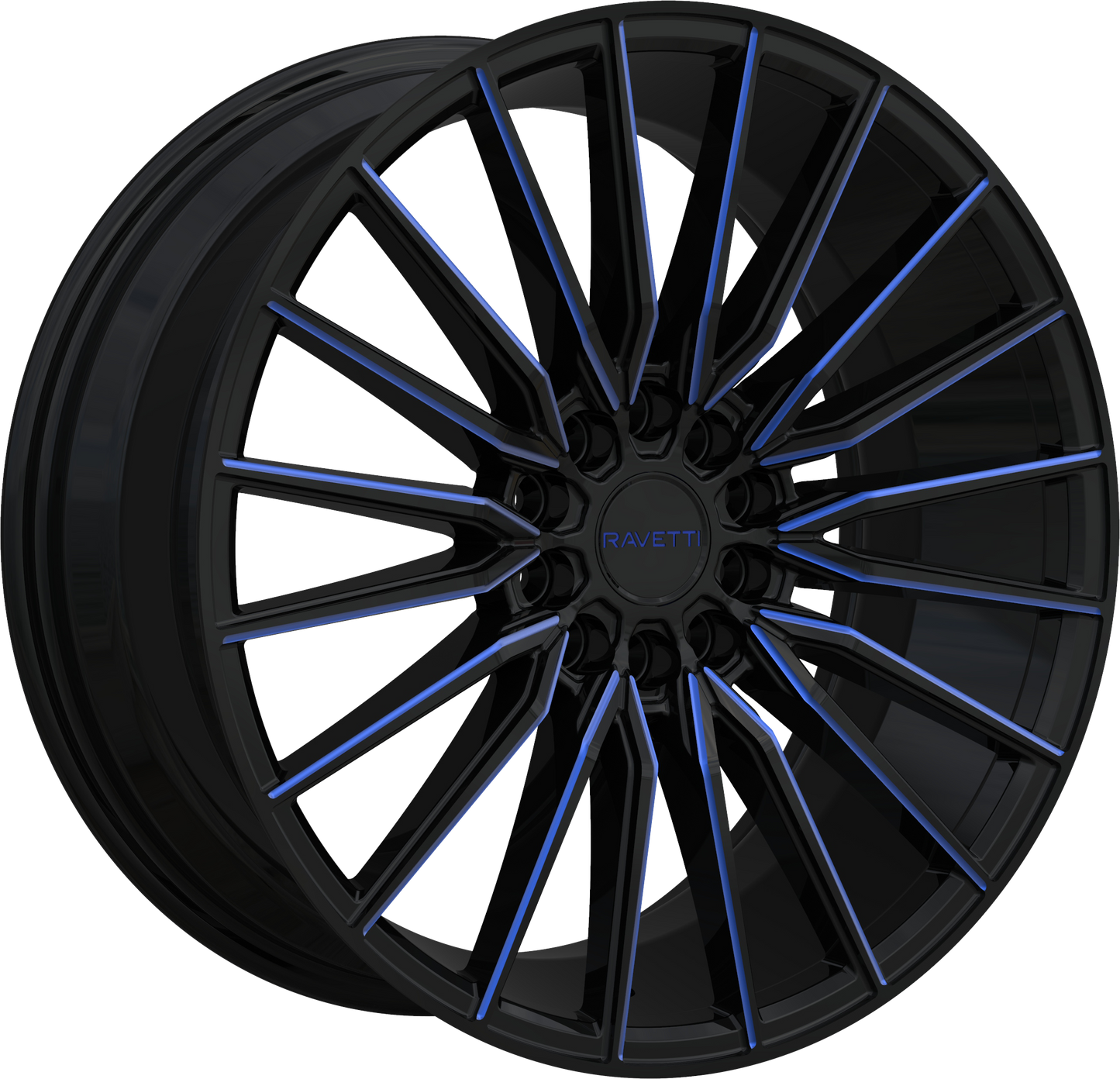 RAVETTI M18 BLACK AND BLUE MILLED