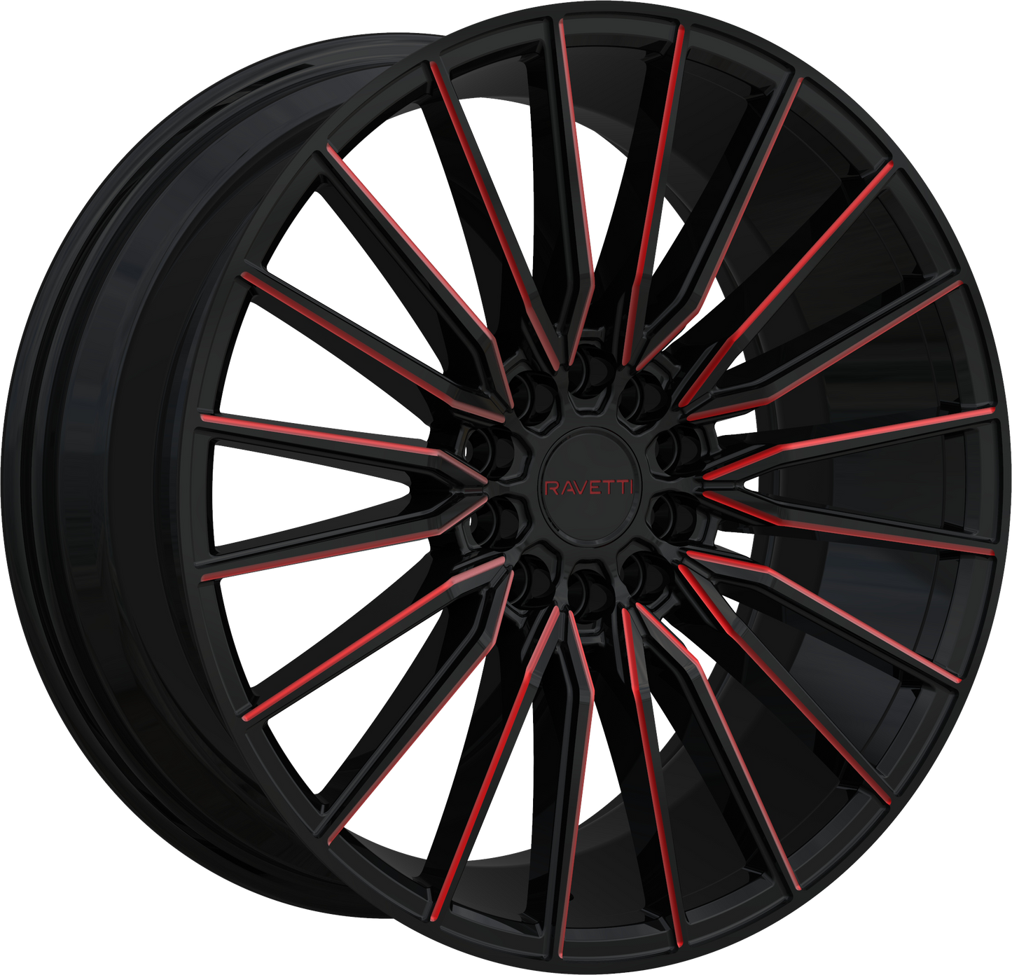 RAVETTI M18 BLACK AND RED MILLED