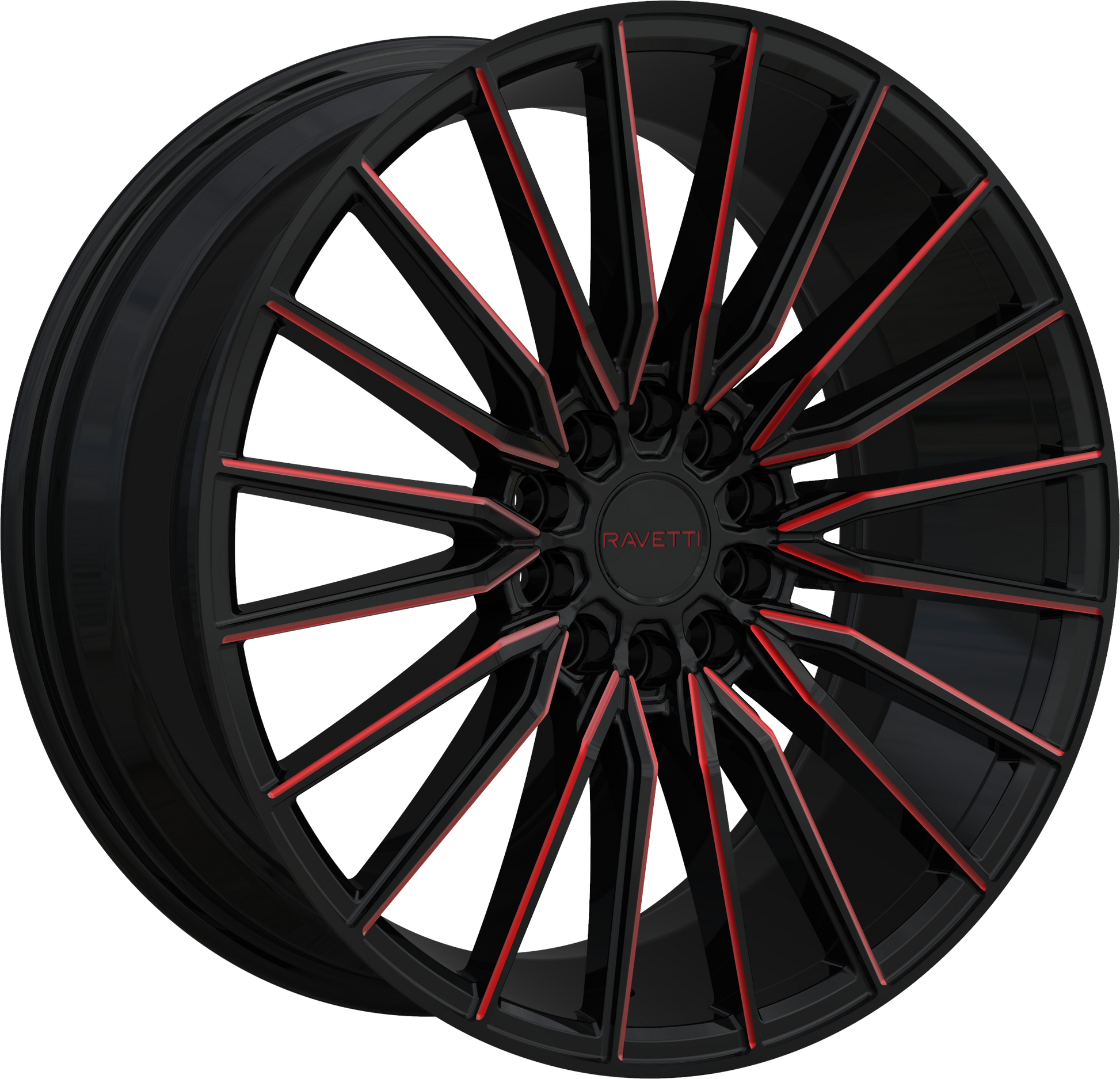 RAVETTI M18 BLACK AND RED MILLED