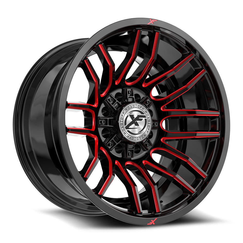 XF Off-Road XF-232 Gloss Black & Red Milled