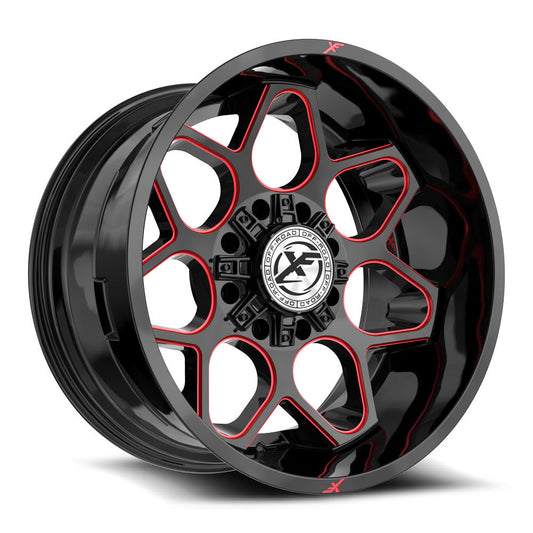 XF Off-Road XF-233 Gloss Black & Red Milled