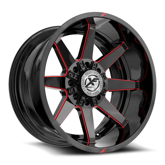 XF Off-Road XF-236 Gloss Black & Red Milled