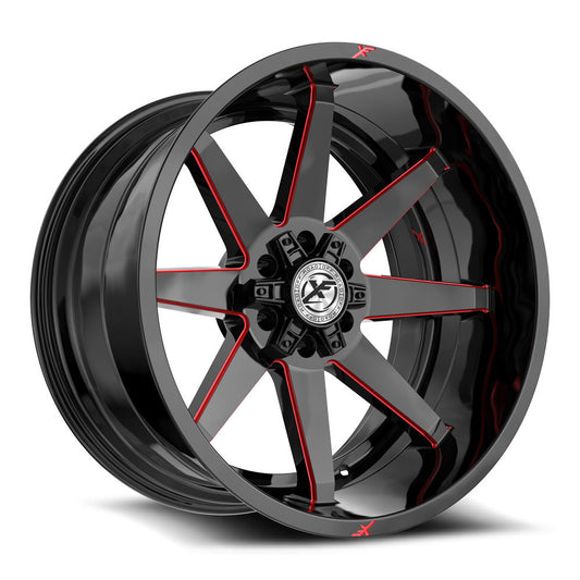 XF Off-Road XF-236 Gloss Black & Red Milled