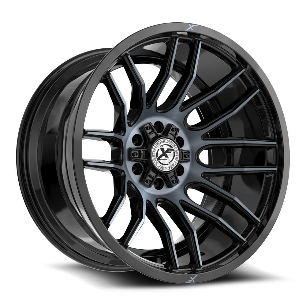 XF Off-Road XF-232 Gloss Black & Machined Titanium Double Dark Tint