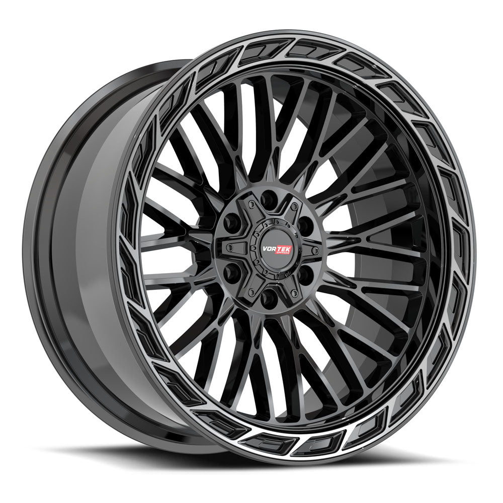 Vortek VRP-502 Gloss Black Center & Diamond Cut Ring With Dark Tint