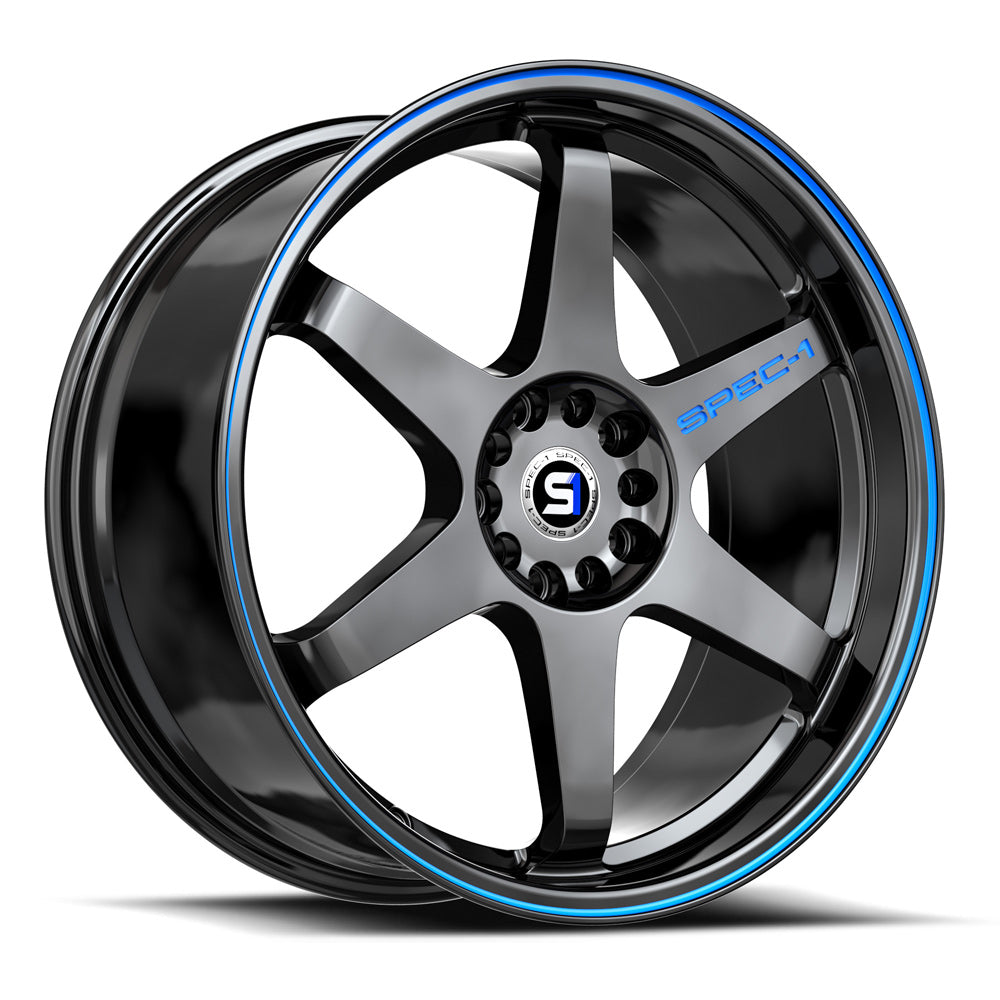Spec-1 SPT-33 Gloss Black & Blue Line