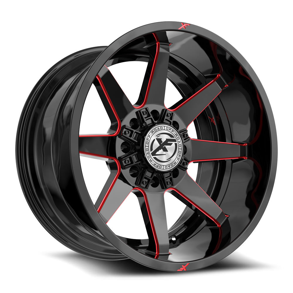 XF Off-Road XF-236 Gloss Black & Red Milled