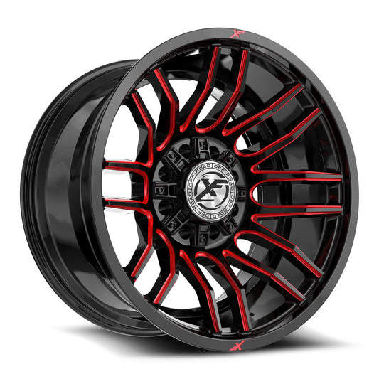 XF Off-Road XF-232 Gloss Black & Red Milled