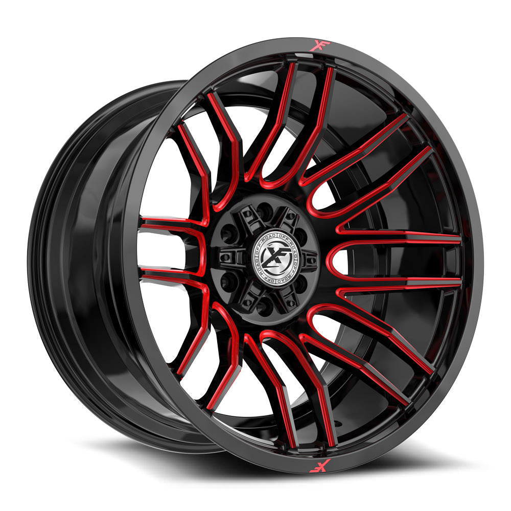 XF Off-Road XF-232 Gloss Black & Red Milled