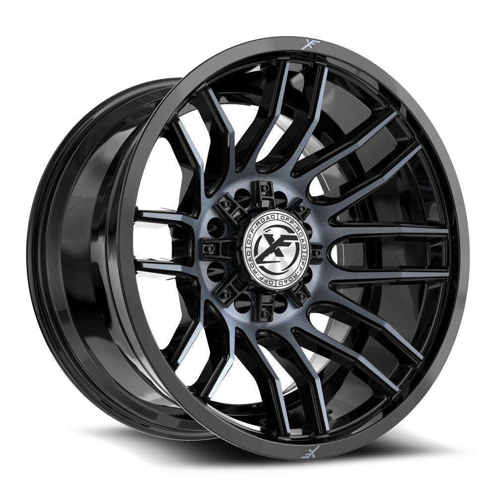 XF Off-Road XF-232 Gloss Black & Machined Titanium Double Dark Tint