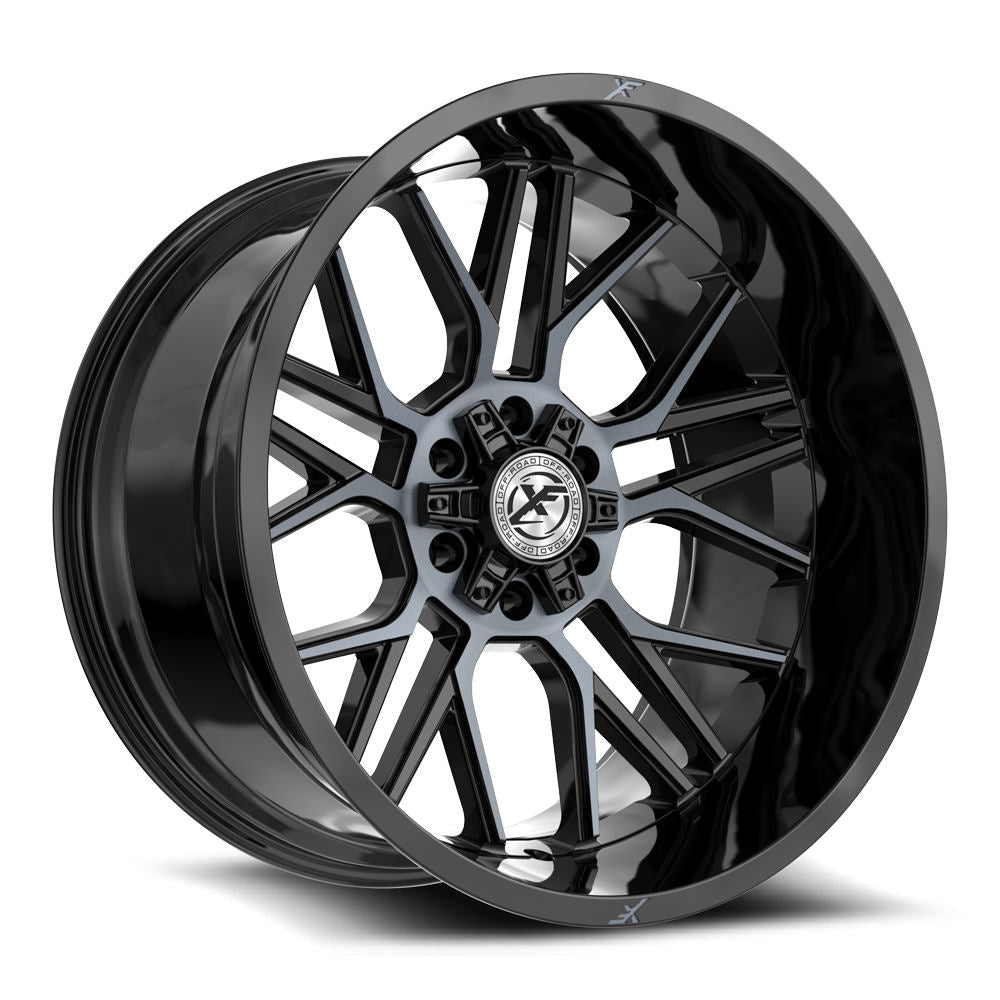 XF Off-Road XF-235 Gloss Black & Machined Titanium Double Dark Tint