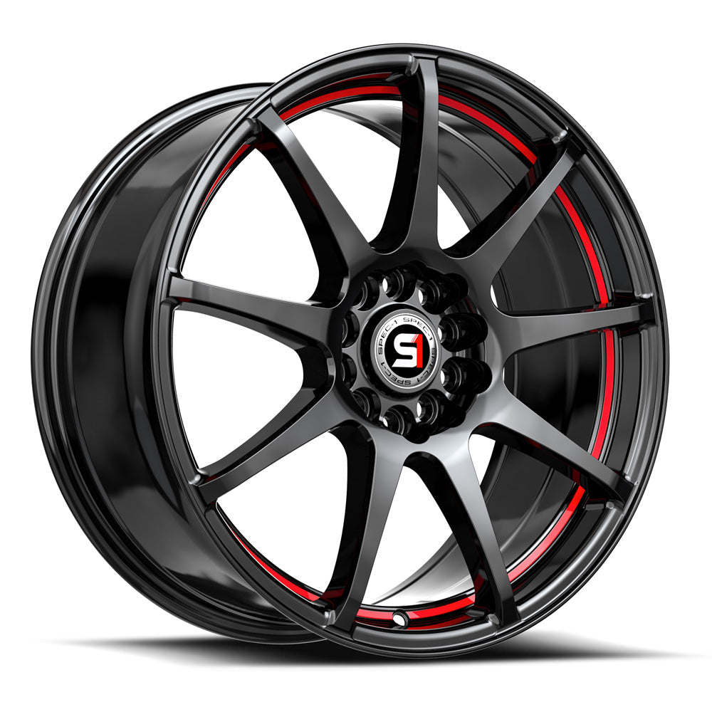 Spec-1 SP-67 Gloss Black & Red Line