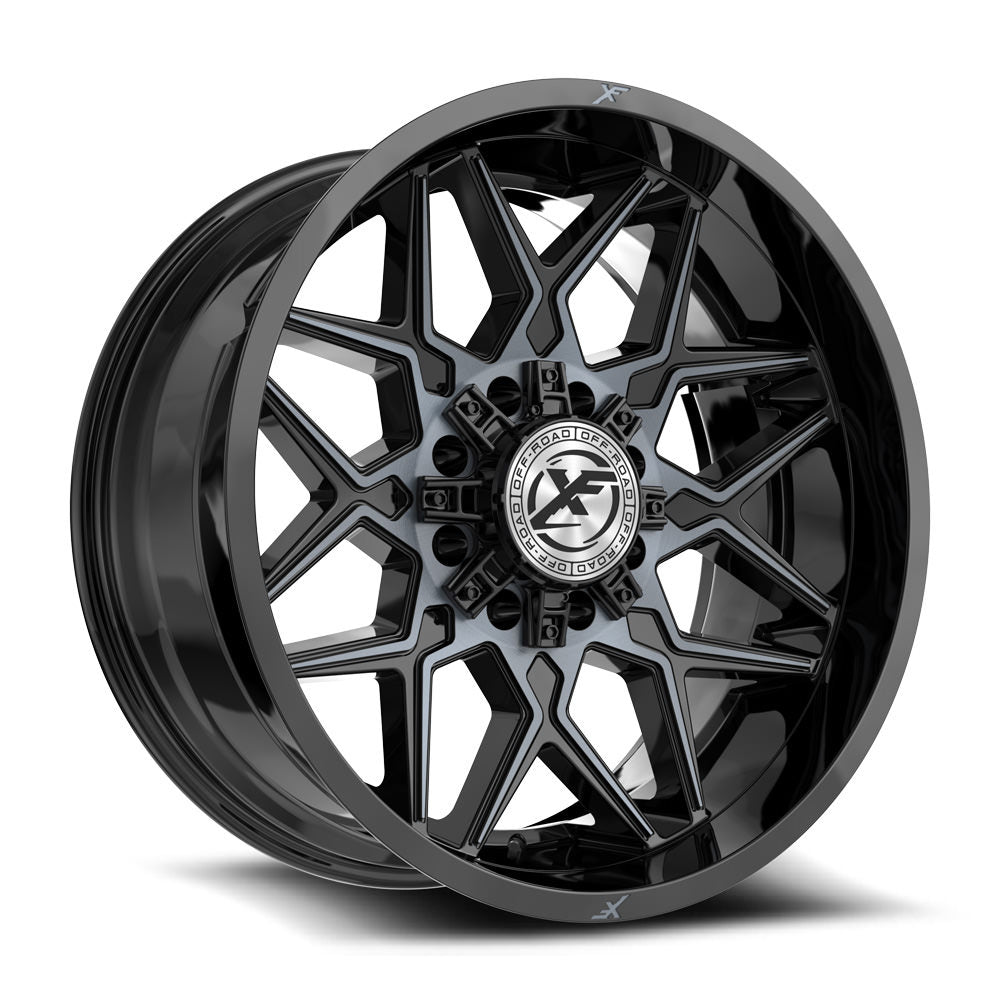 XF Off-Road XF-238 Gloss Black & Machined Titanium Double Dark Tint