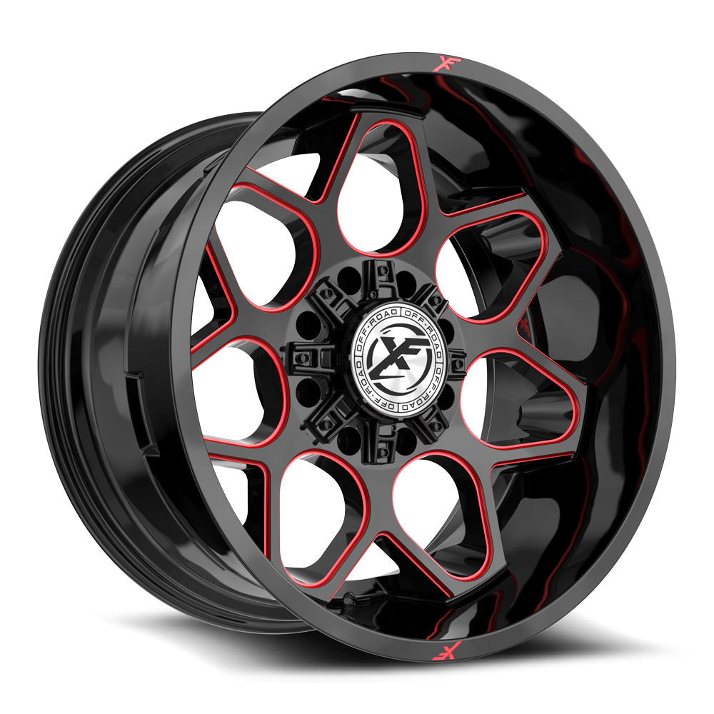 XF Off-Road XF-233 Gloss Black & Red Milled