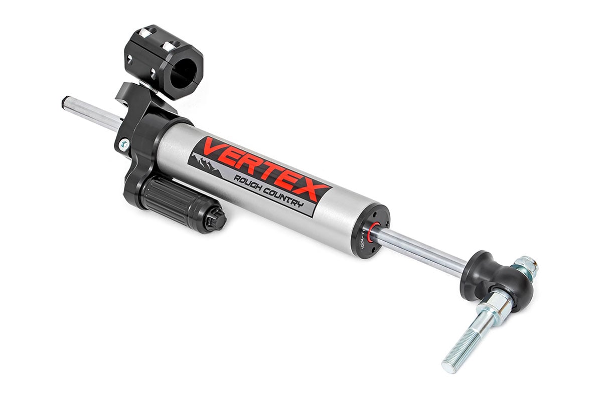Rough Country Vertex Steering Stabilizer | Pass-Through | Jeep Wrangler JK/Wrangler Unlimited (07-18)