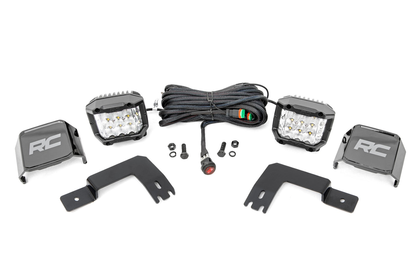 Rough Country LED Light | Under Bed Mount | 3" Chrome Pair | Wide Angle | Polaris XPEDITION ADV 5