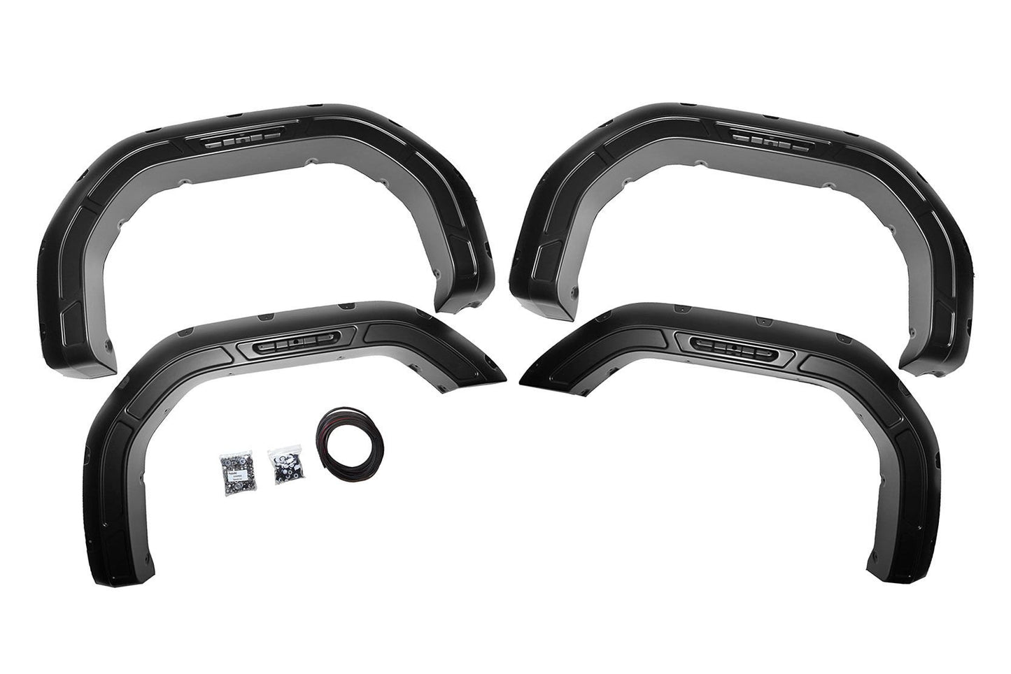 Rough Country Fender Flares | Defender | GBA Black | GMC Sierra 2500 HD/Sierra 3500 HD (20-26)
