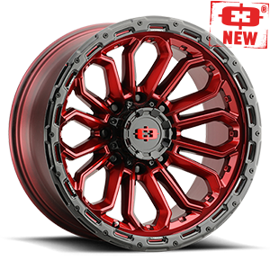 VISION KORUPT CUSTOM WHEEL Gloss Red w/Gloss Black Lip