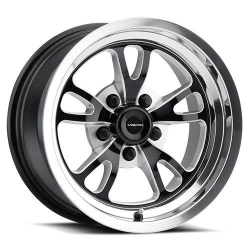 VISION PATRIOT CUSTOM WHEEL Gloss Black Milled Spoke Polished Lip