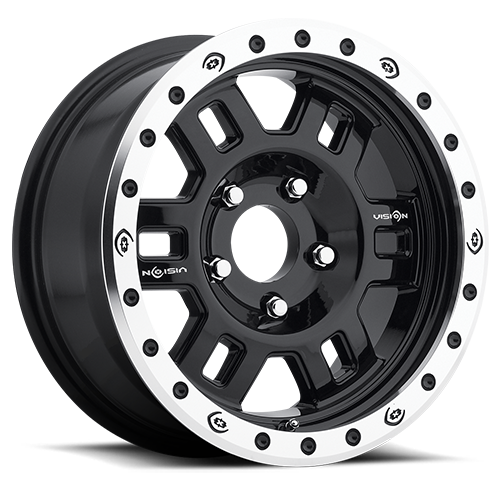 VISION MANX CUSTOM WHEEL Gloss Black Machined Lip