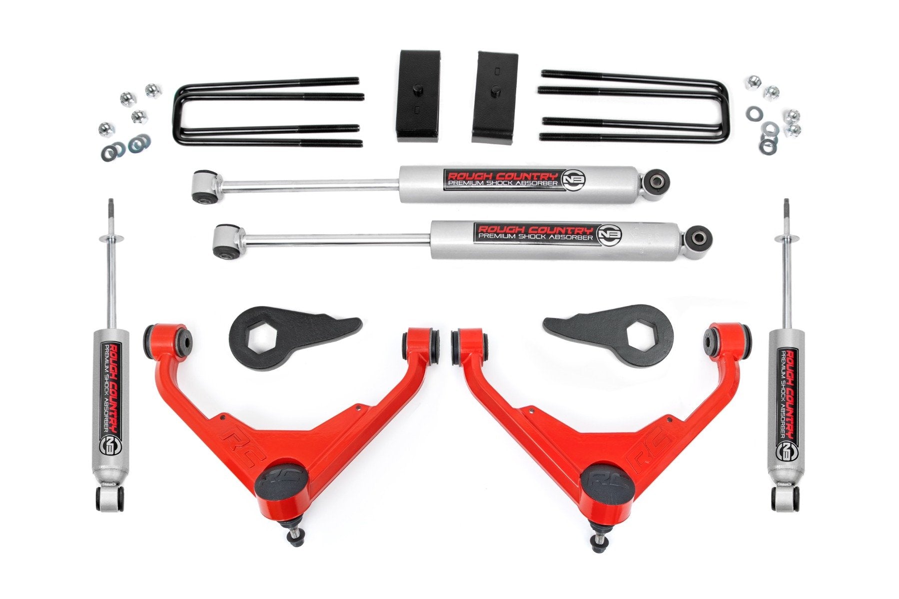 Rough Country 3 Inch Lift Kit | FK/FF Code | Chevy/GMC Sierra/Silverado 2500 HD Suburban/Yukon XL 2500 (01-10)