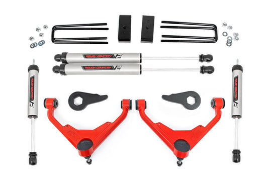 Rough Country 3 Inch Lift Kit | FT Code | V2 | Chevy/GMC 2500HD/3500HD/Suburban 2500/Yukon XL 2500 (01-10)