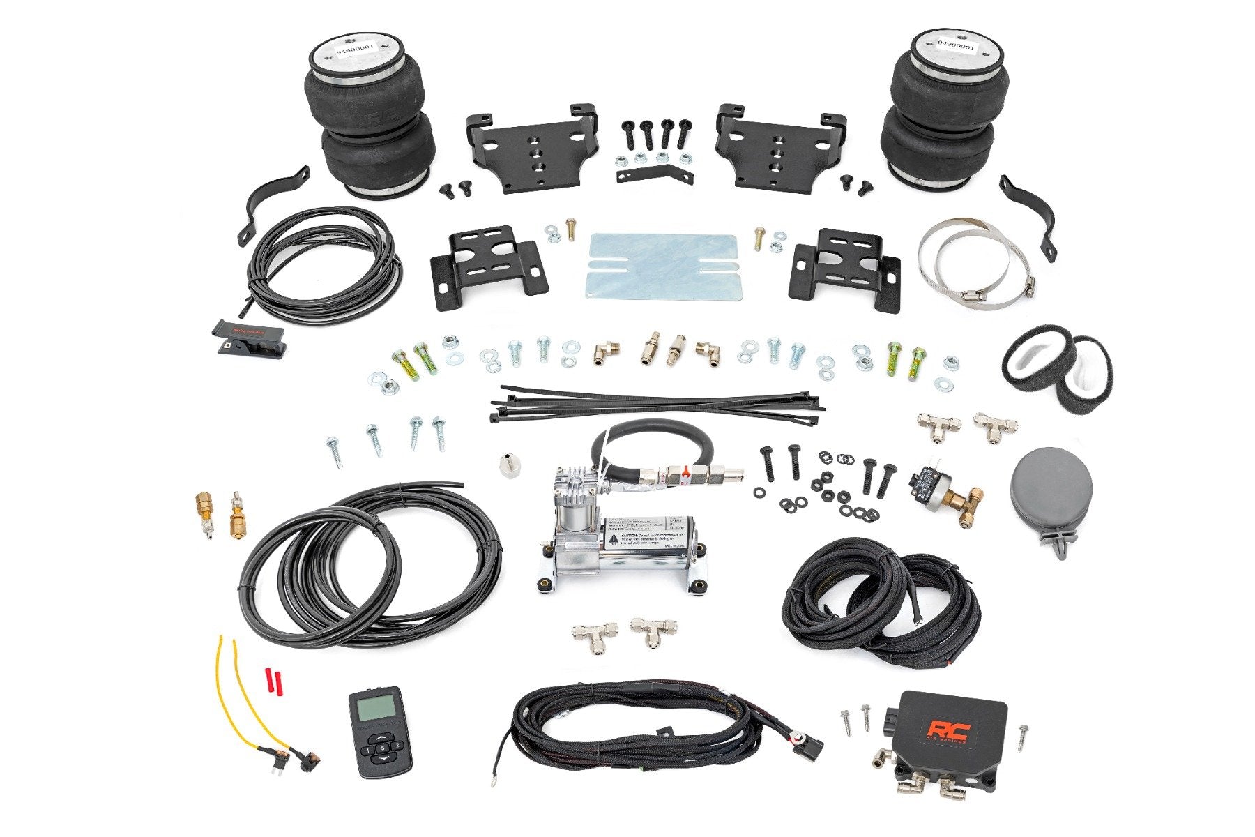 Rough Country Air Spring Kit w/compressor | Wireless Controller | 0-6" Lift | Chevy/GMC 2500HD (01-10)