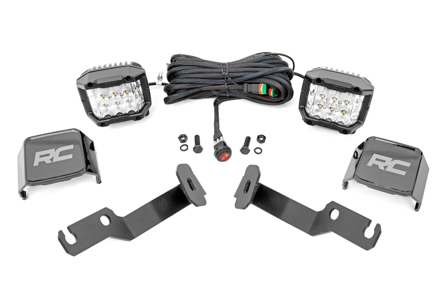 Rough Country LED Light Kit | Ditch Mount |  3" OSRAM | Wide | Toyota Tacoma 2WD/4WD (05-15)