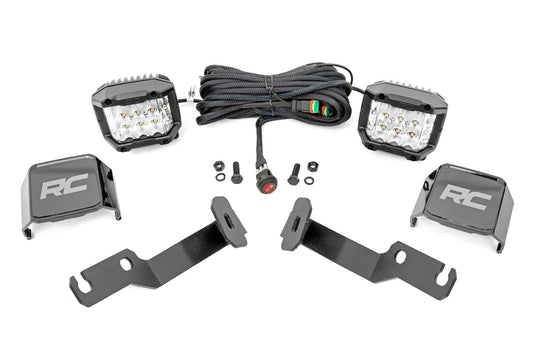 Rough Country LED Light Kit | Ditch Mount |  3" OSRAM | Wide | Toyota Tacoma 2WD/4WD (05-15)