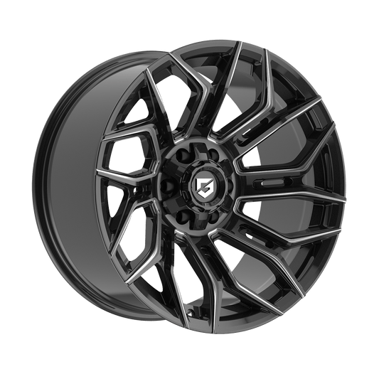 Gear 20X9 776BM 8X170 +18MM BLACK MILLED SPOKE