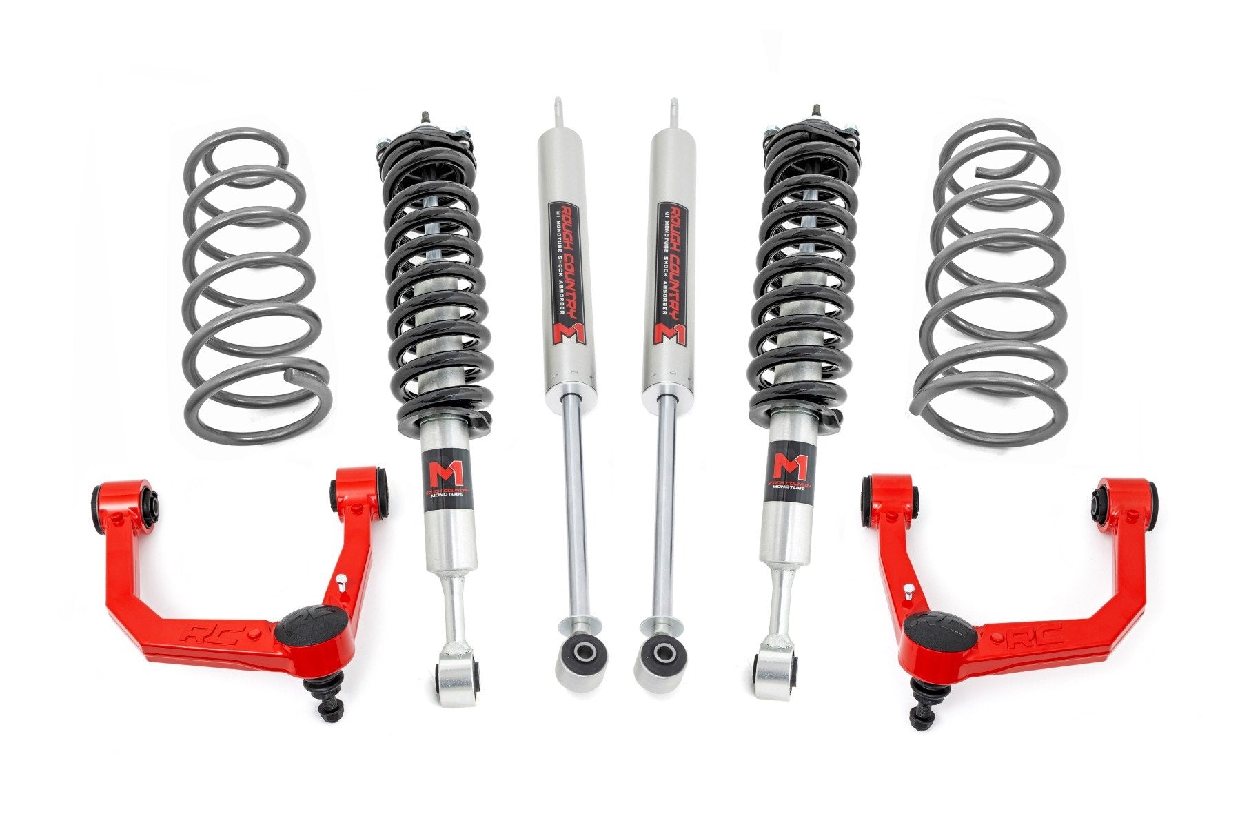 Rough Country 3 Inch Lift Kit | Upper Control Arms | RR Coils | M1 Struts | Toyota 4Runner (10-24)