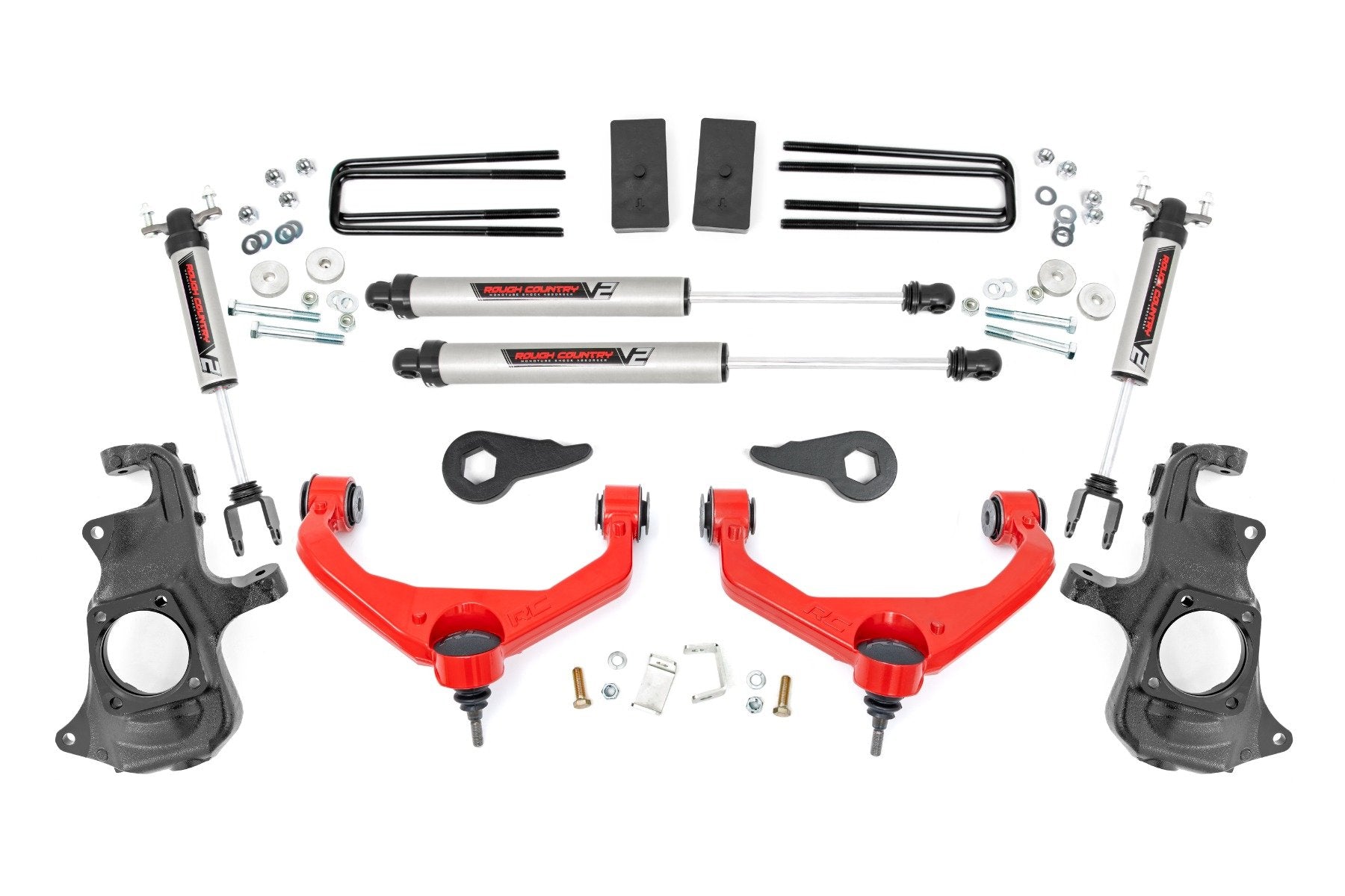Rough Country 3.5 Inch Knuckle Lift Kit | V2 | w/ Overloads | Chevy/GMC 2500HD/3500HD (11-19)