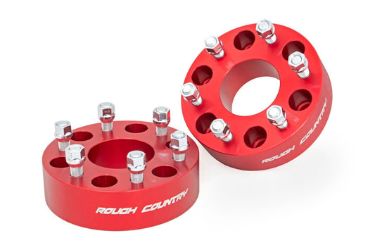 Rough Country 2 Inch Wheel Spacers | 6x5.5 | Red | Chevy/GMC 1500 Truck & SUV