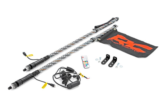Rough Country LED Whip Light Kit | Bed Mount | Polaris Ranger RZR 170/RZR 170