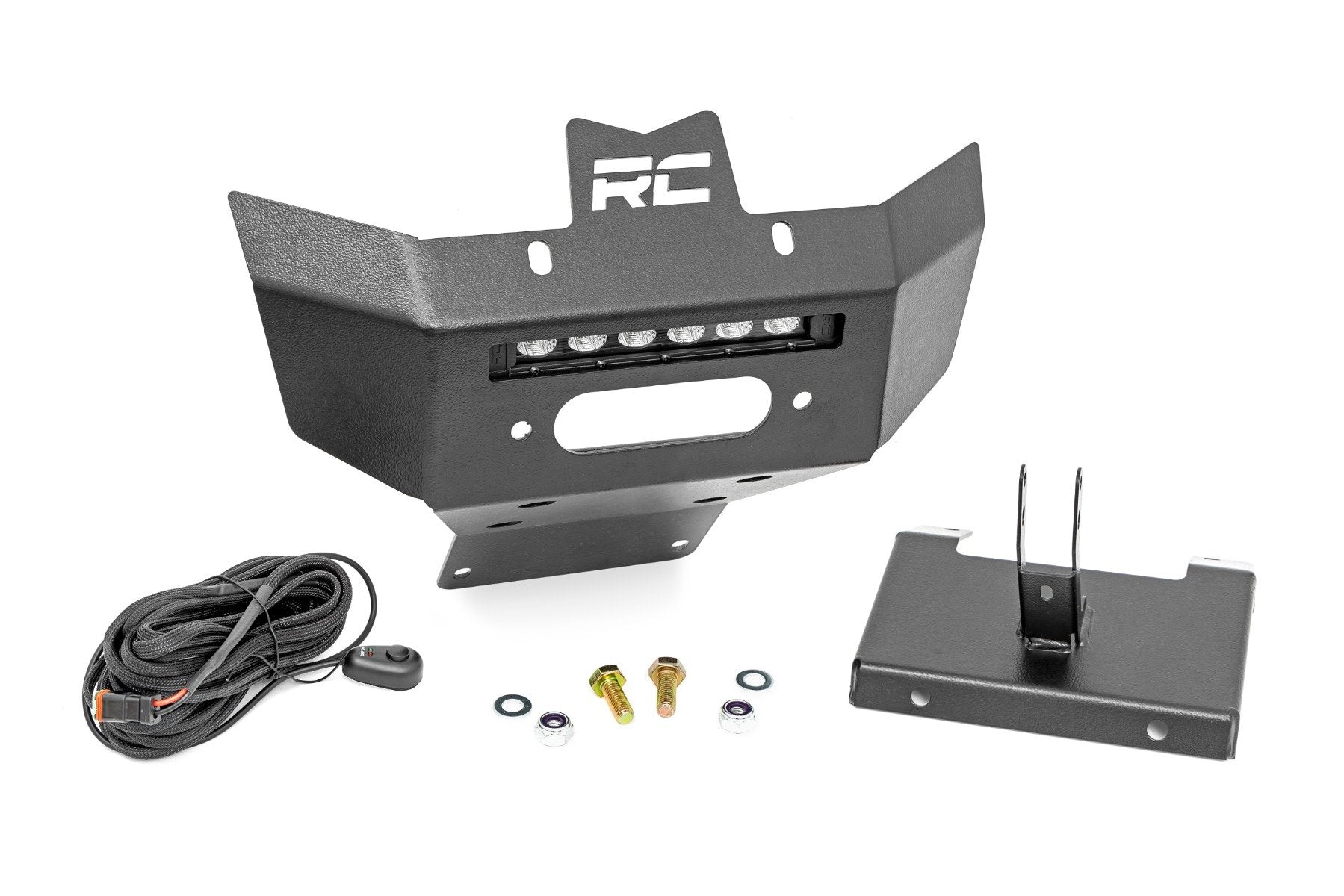 Rough Country Winch Bumper | Black Series LED | 6" Light | Slime Line | Can-Am Renegade 1000/Renegade 500