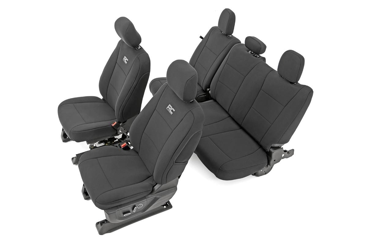 Rough Country Seat Covers | FR Bucket and RR Bench | Ford F-150/Lightning/F-250/F-350 (15-25)