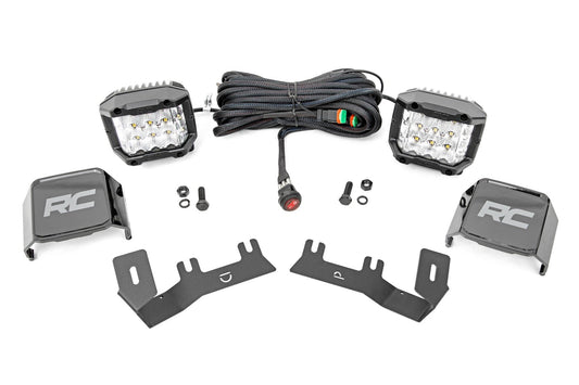 Rough Country LED Ditch Light Kit | 3in OSRAM Pair | Wide | Chevy/GMC 1500 (14-18 & Classic)