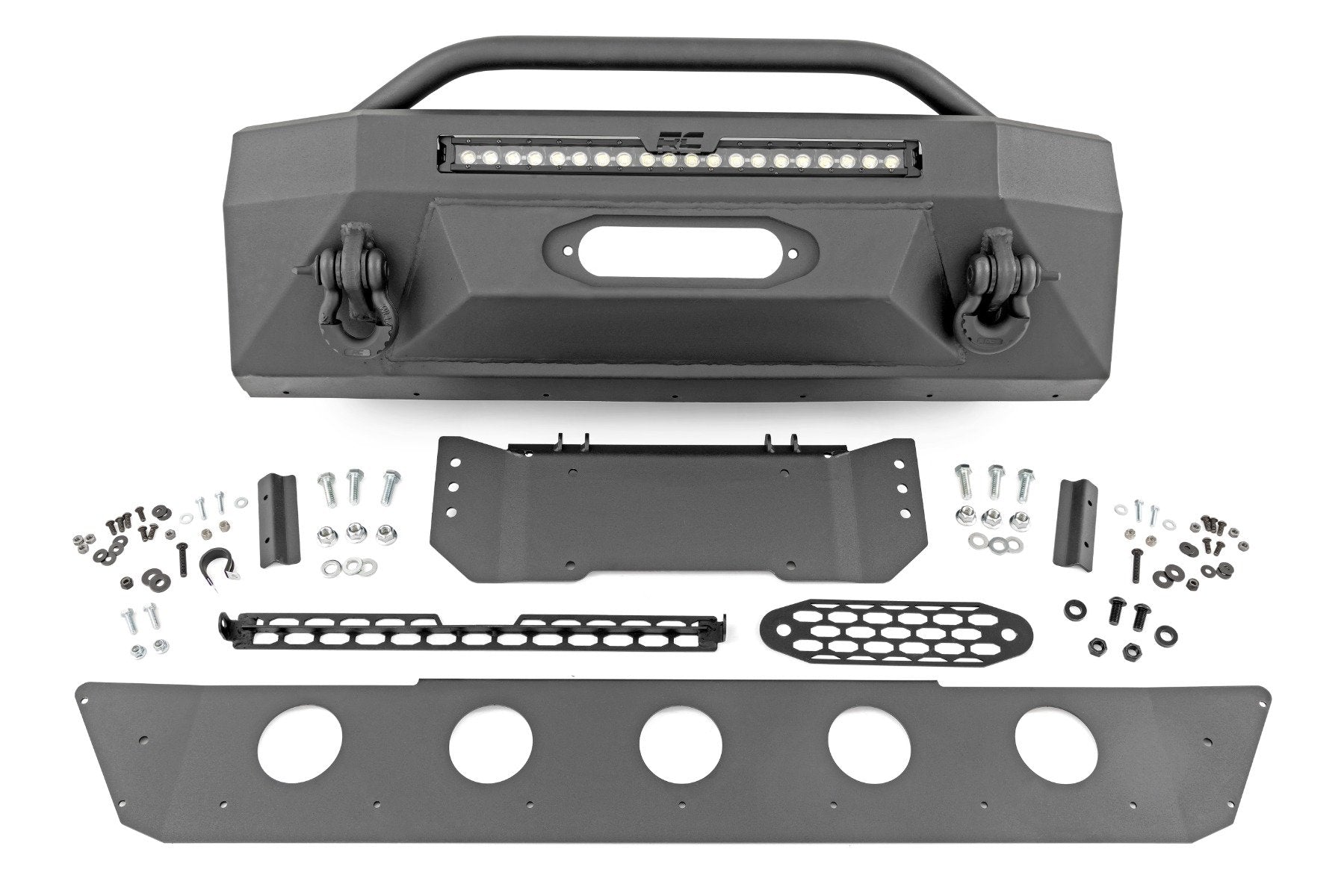 Rough Country Front Bumper | Hybrid | 20" Blk LED | Amber | Toyota 4Runner 2WD/4WD (14-24)