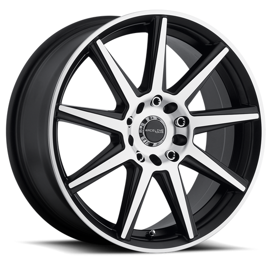 Raceline 144 Storm wheel Black Machined Face