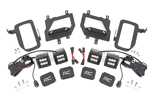 Rough Country LED Light Kit | Fog Mount | Dual 2" Black Pairs | Spot/Flood | Ford F-150 (15-17)