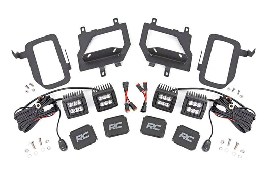 Rough Country LED Light Kit | Fog Mount | Dual 2" Black Pairs | Spot | Ford F-150 (15-17)