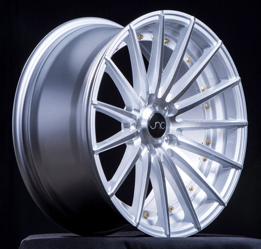 JNC042 Silver Machined Face Gold Rivets