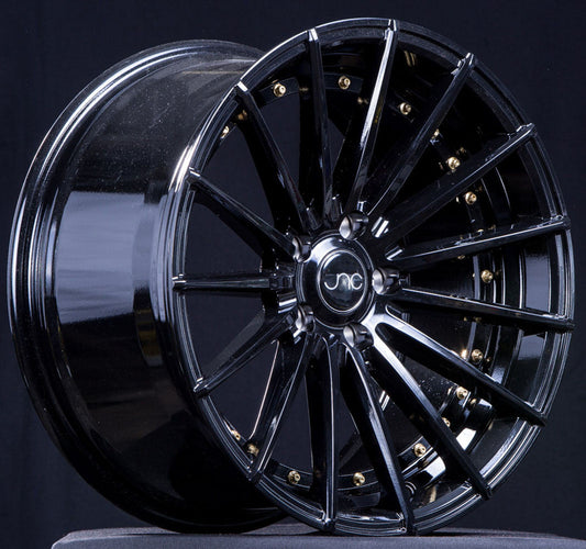 JNC042 Gloss Black Gold Rivets