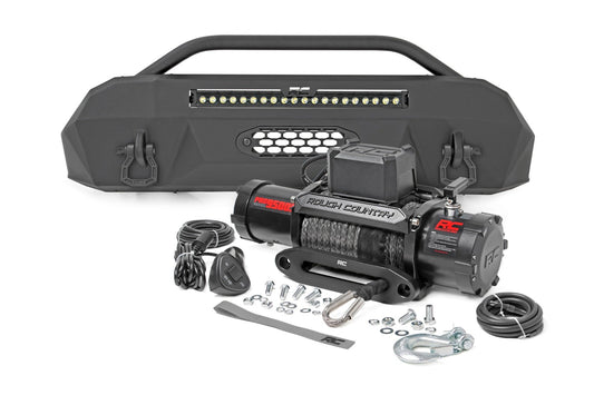 Rough Country Front Bumper | Hybrid | 20" Blk DRL LED | 9500S | Toyota Tacoma (16-23)