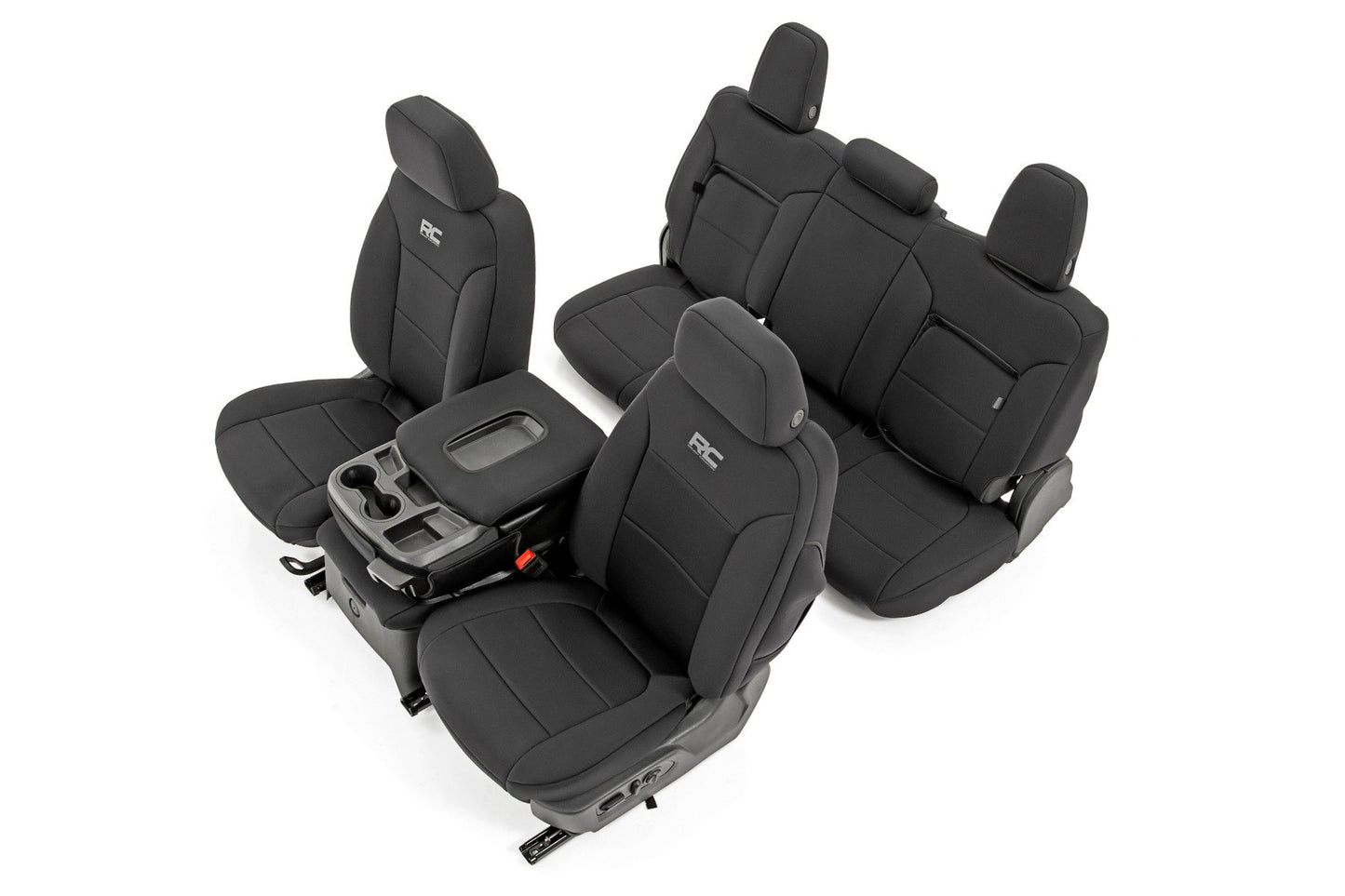 Rough Country Seat Covers | FR 40/40/20 & RR Back Storage | Chevy/GMC Sierra 1500 (19-26)/Silverado 1500 (19-26)
