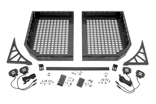Rough Country Cargo Rack | Dual 2" Black LED Pairs | Flush Mount | Polaris Ranger XP 1000