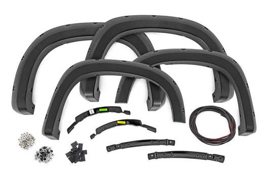 Rough Country Pocket Fender Flares | GAZ Summit White | Chevy Silverado 1500 2WD/4WD (22-26)