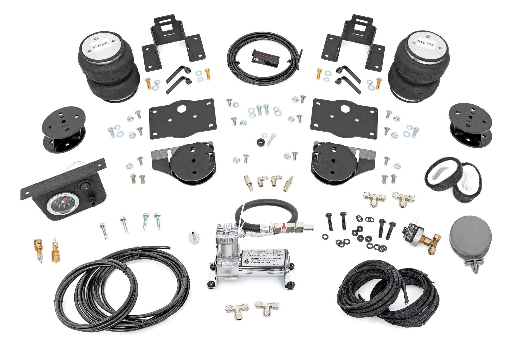 Rough Country Air Spring Kit w/compressor | 4 Inch Lift Kit | Ram 1500 4WD (2019-2026)