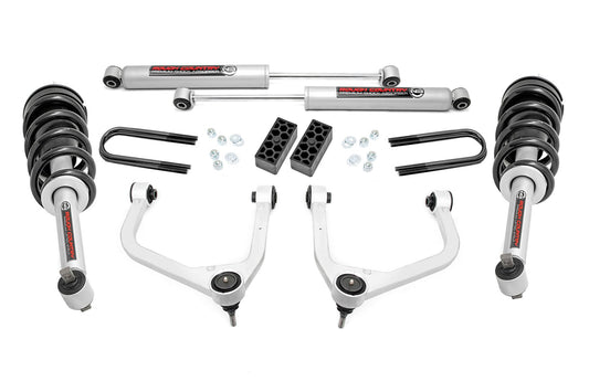 Rough Country 3.5 Inch Lift Kit | N3 Struts | Rear Mono Leaf | Chevy Silverado 1500 (22-24)